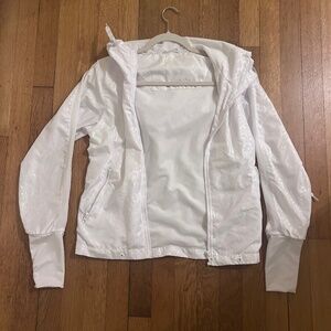 ZYIA White Mesh Lined Hoodie Jacket